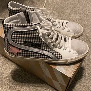 Golden goose- slide sneaker with white check